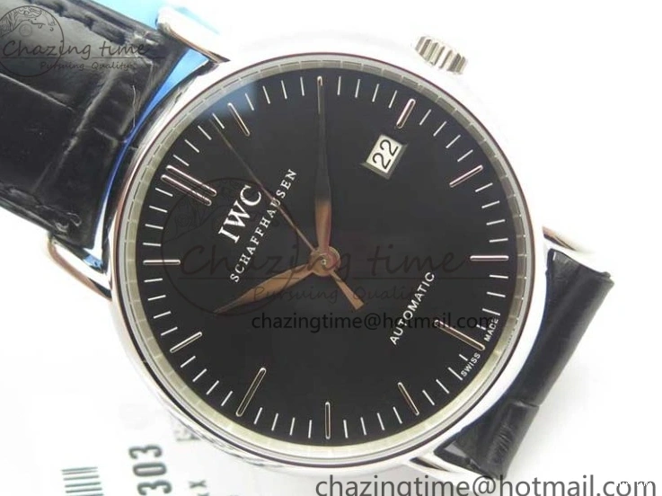 MIROTIME 0518 Portofino Automatic SS TWF 1:1 Best Edition Black Dial on Black Leather Strap A TravelReady 7199